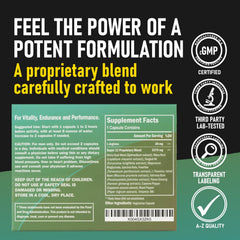 GLADTON Super 13 ingredients label featuring horny goat weed and maca for vitality