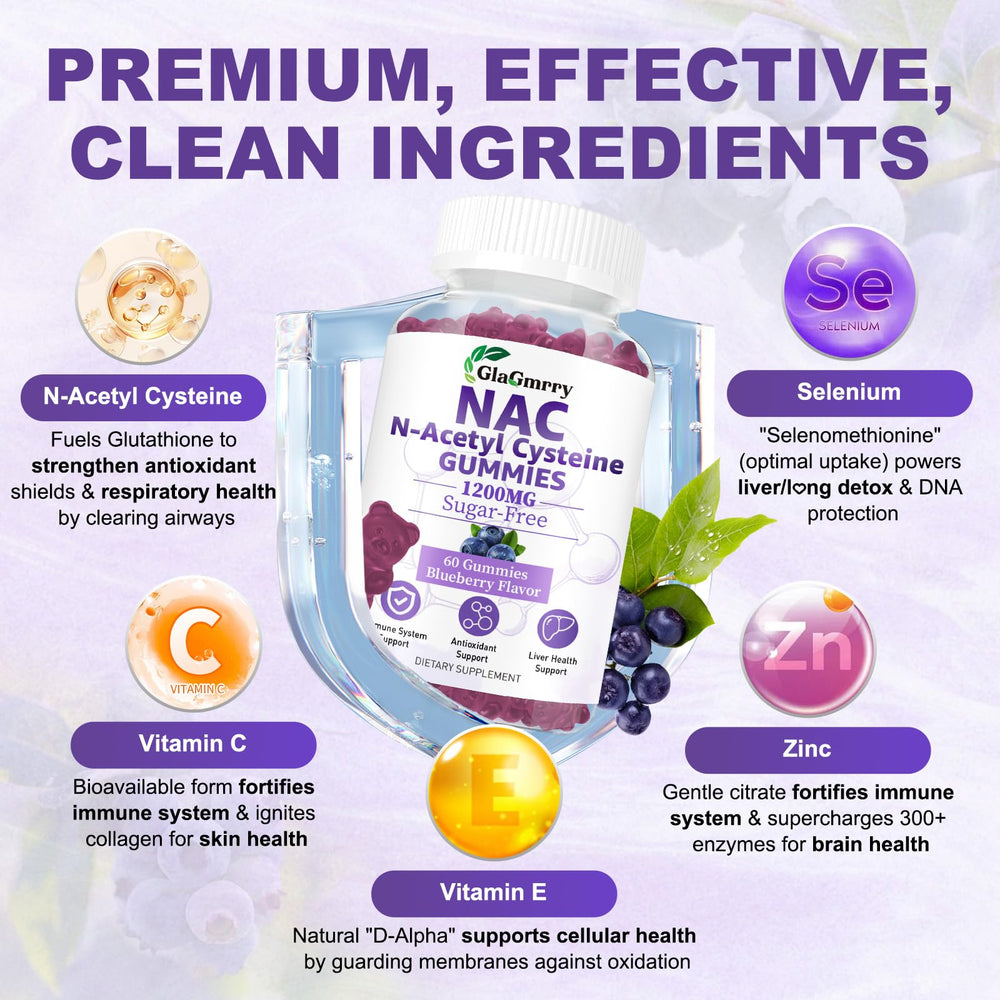 GlaGmrry NAC gummies liver detox support for healthier metabolism.