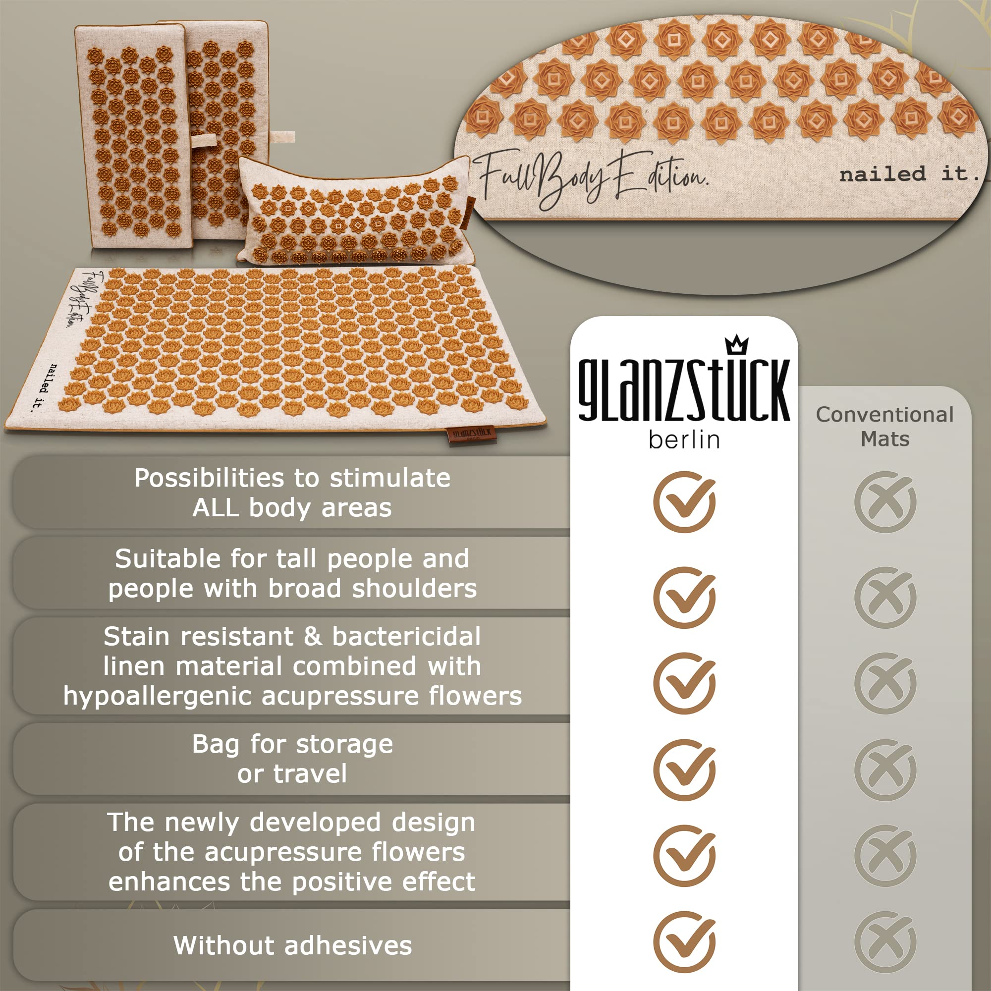Glanzstück Berlin natural materials reflect sustainable luxury and hypoallergenic comfort.