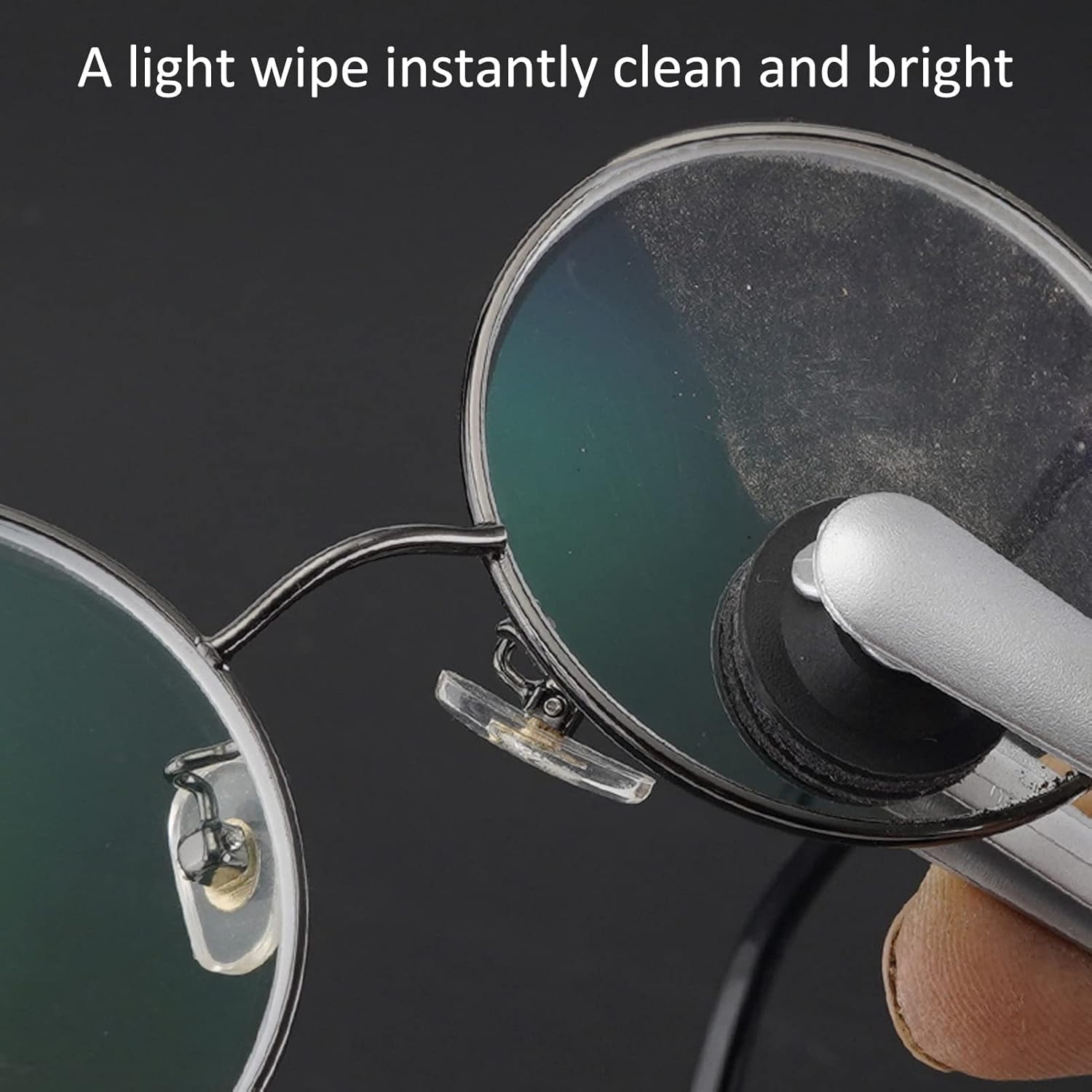 Glasses Cleaner carbon microfiber pad close-up: reduces static and dust.
