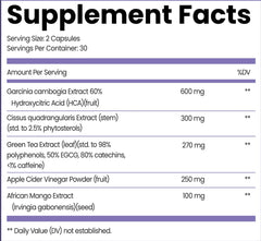 Meno Shred capsules reveal herbal blend promising balanced energy.