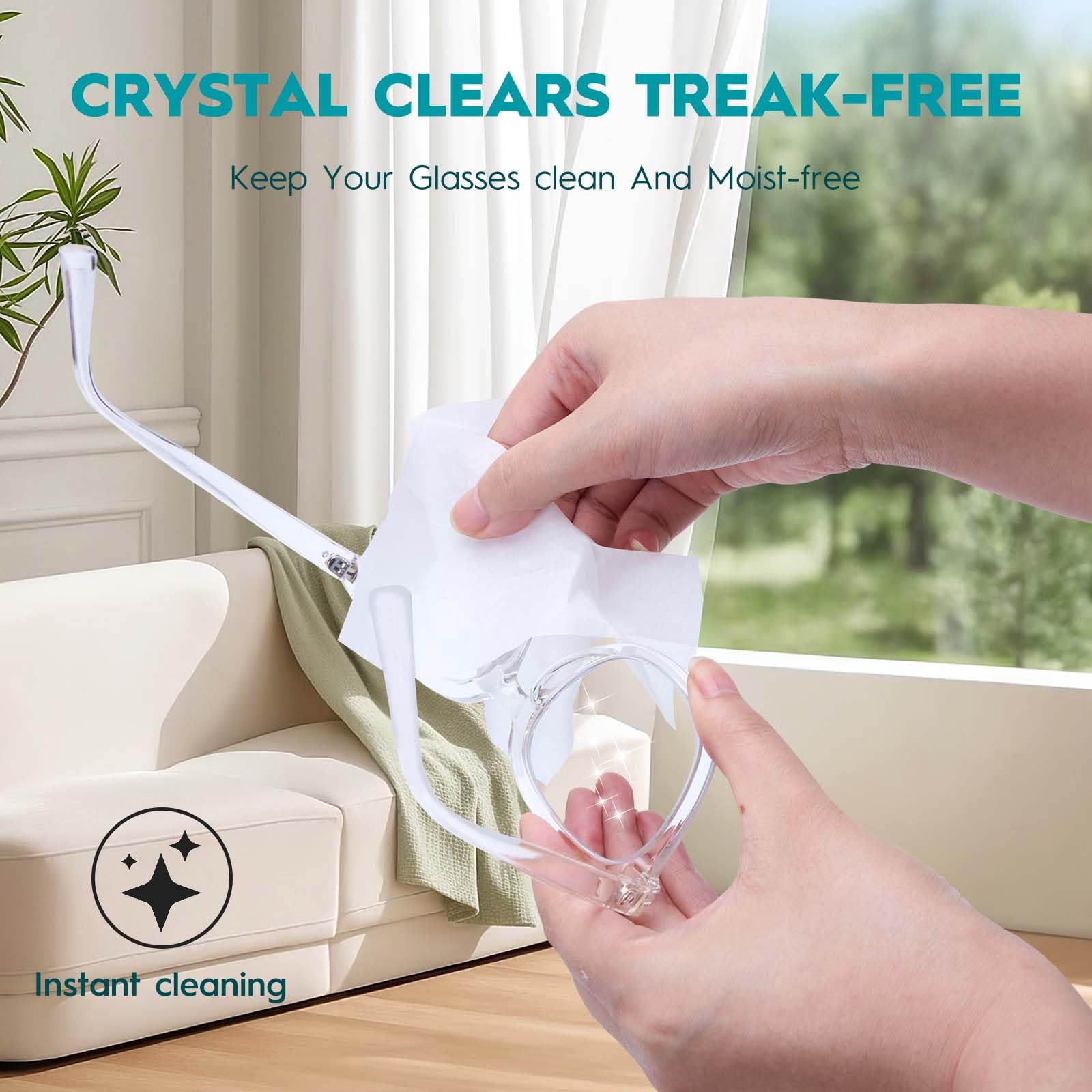 GlintFy lens wipes individually packaged for freshness and convenience.