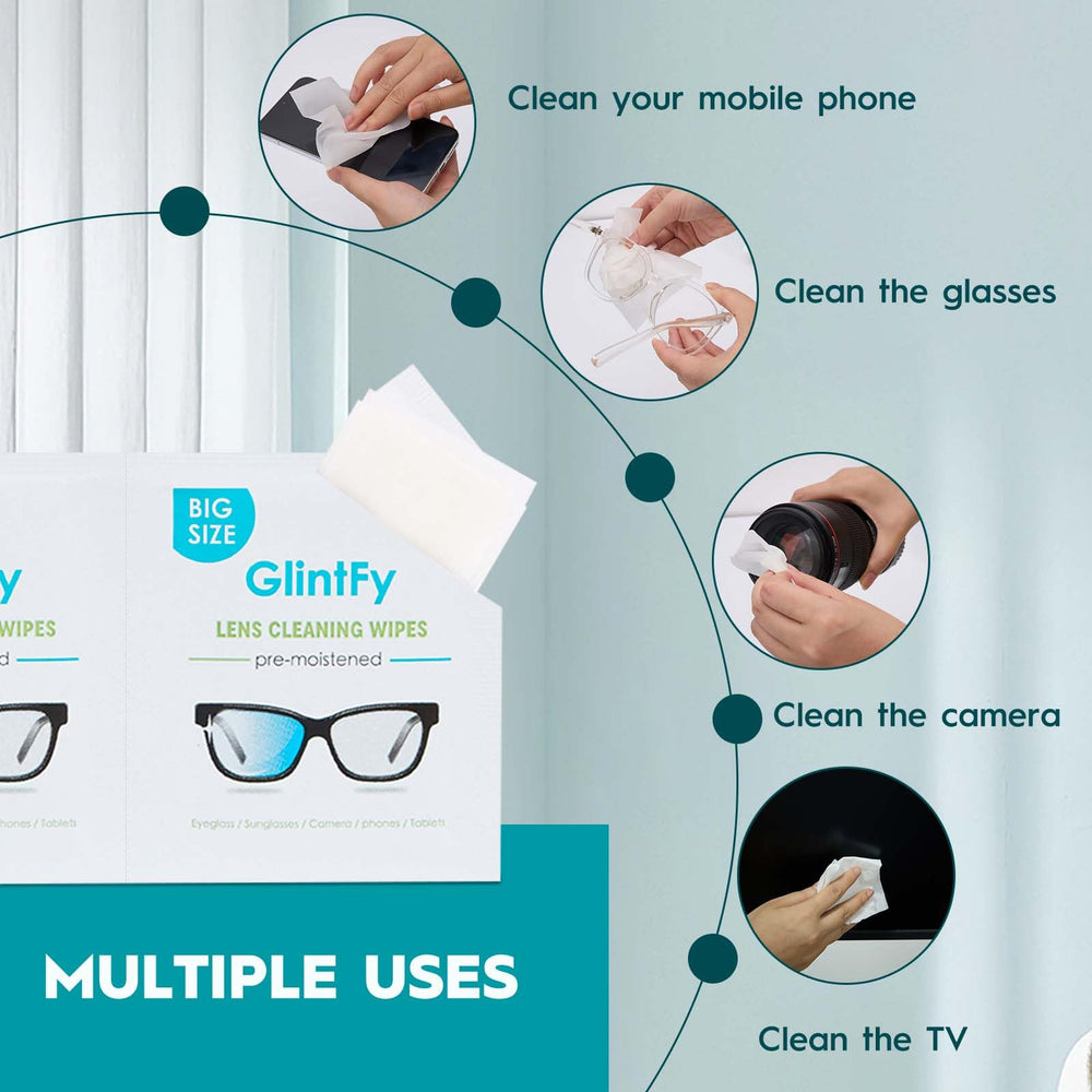 GlintFy phone screen wipe for smear-free, sharp display.