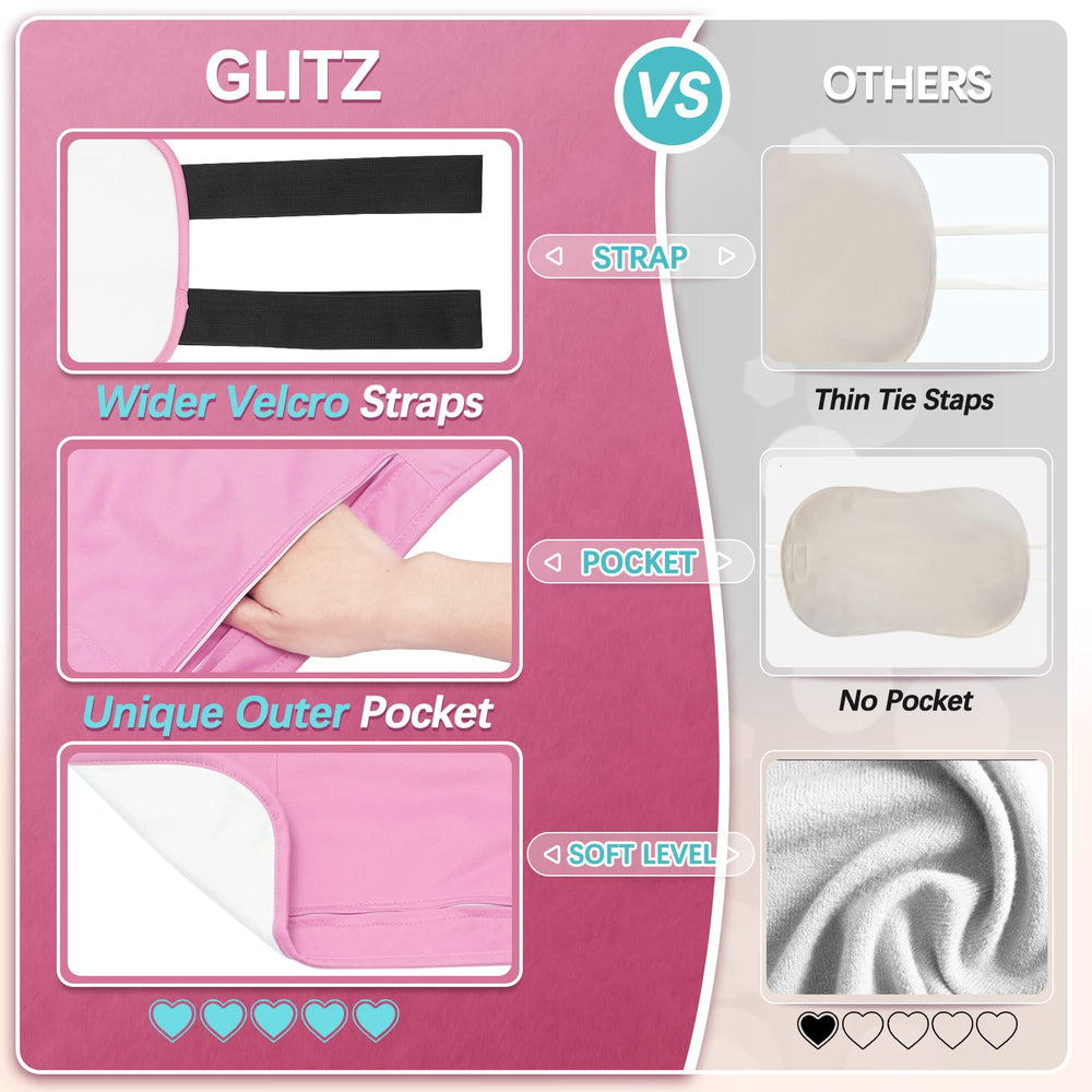 glitz Compresa de aceite de ricino wrap con bolsillo frontal para calor adicional