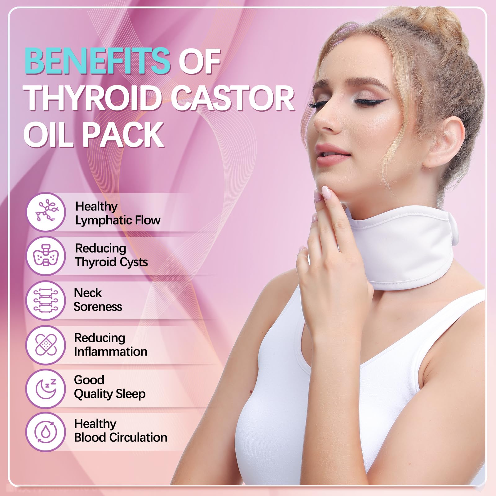 Glitz neck wrap features soft cotton lining for gentle skin contact and comfort.