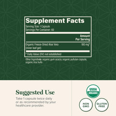 Global Healing Center Aloe Vera Bio-Active capsules ready for daily skin support and gut comfort