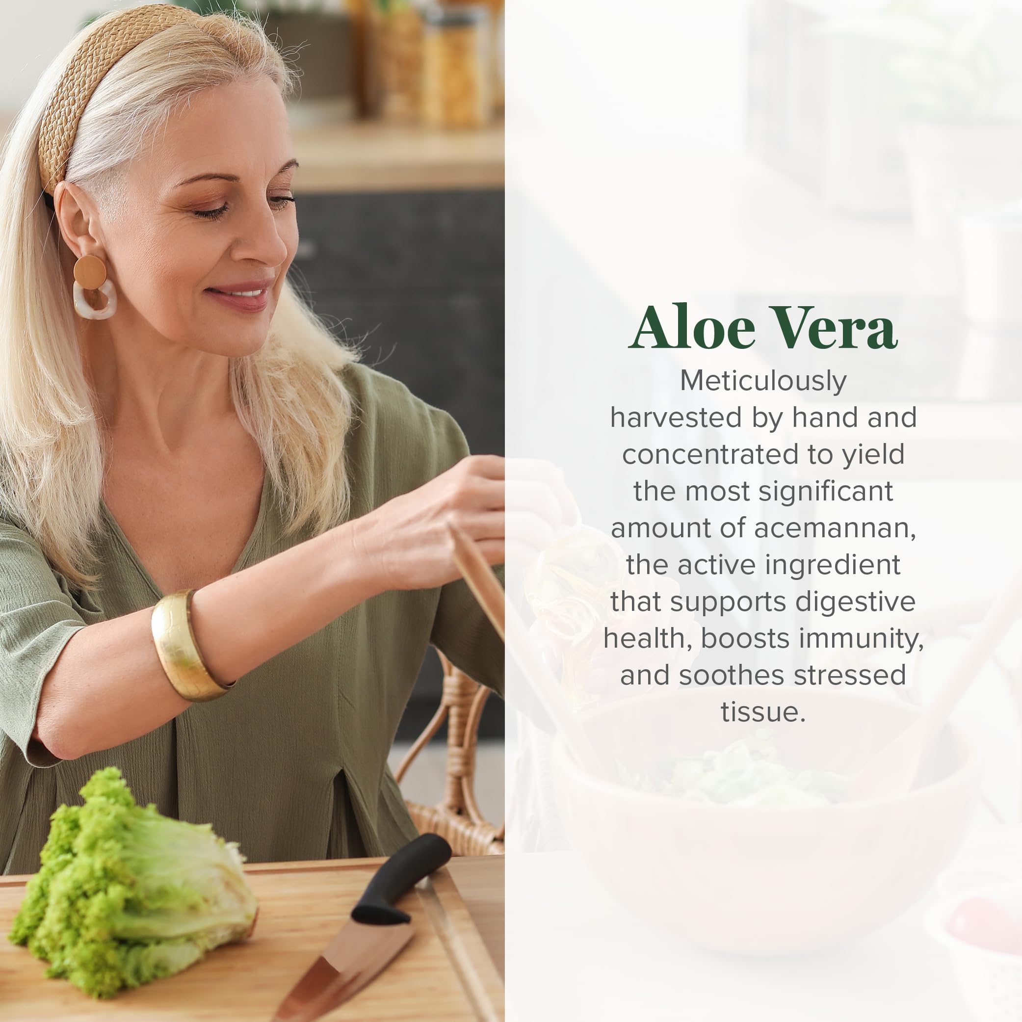 Global Healing Center Aloe Vera Bio-Active label highlights aloins-free formula and high acemannan content