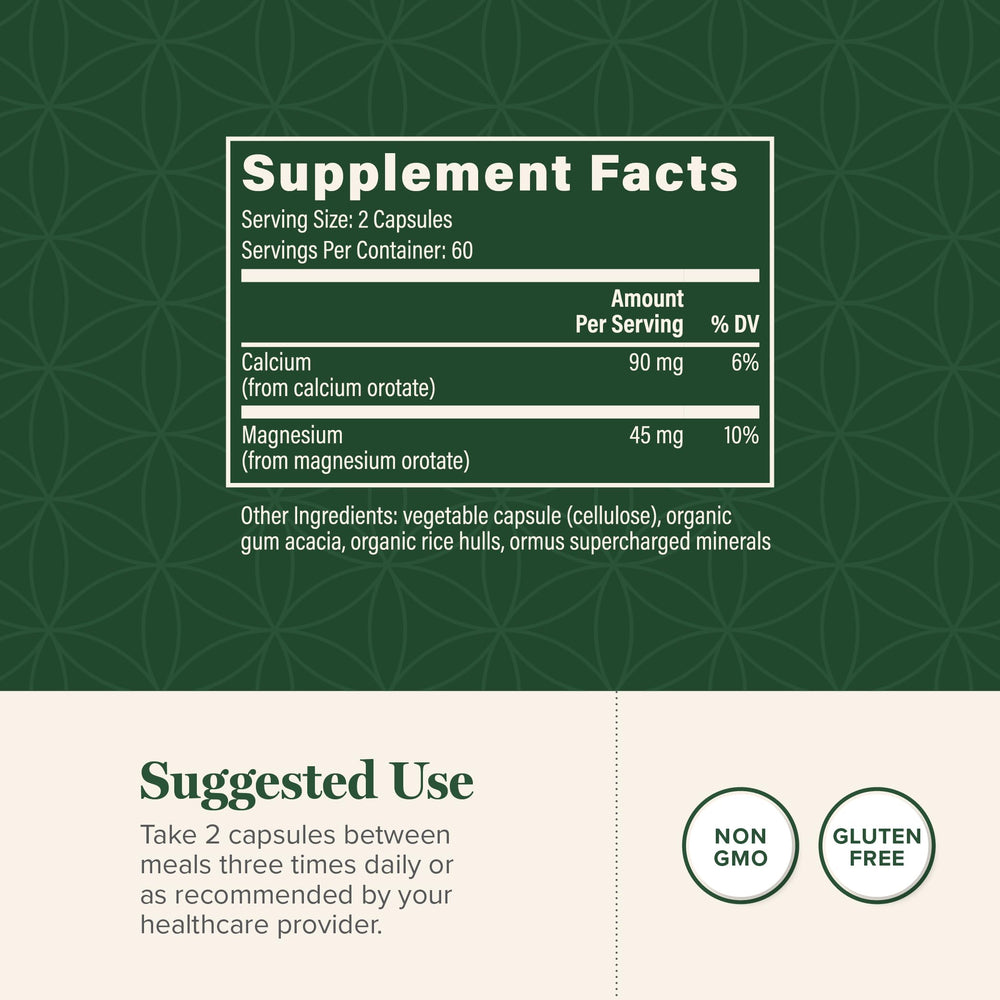 Global Healing Center bottle label closeup emphasizes gluten-free and dairy-free formula