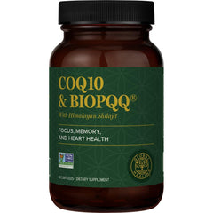 Global Healing Center CoQ10 bottle close-up for daily energy support.