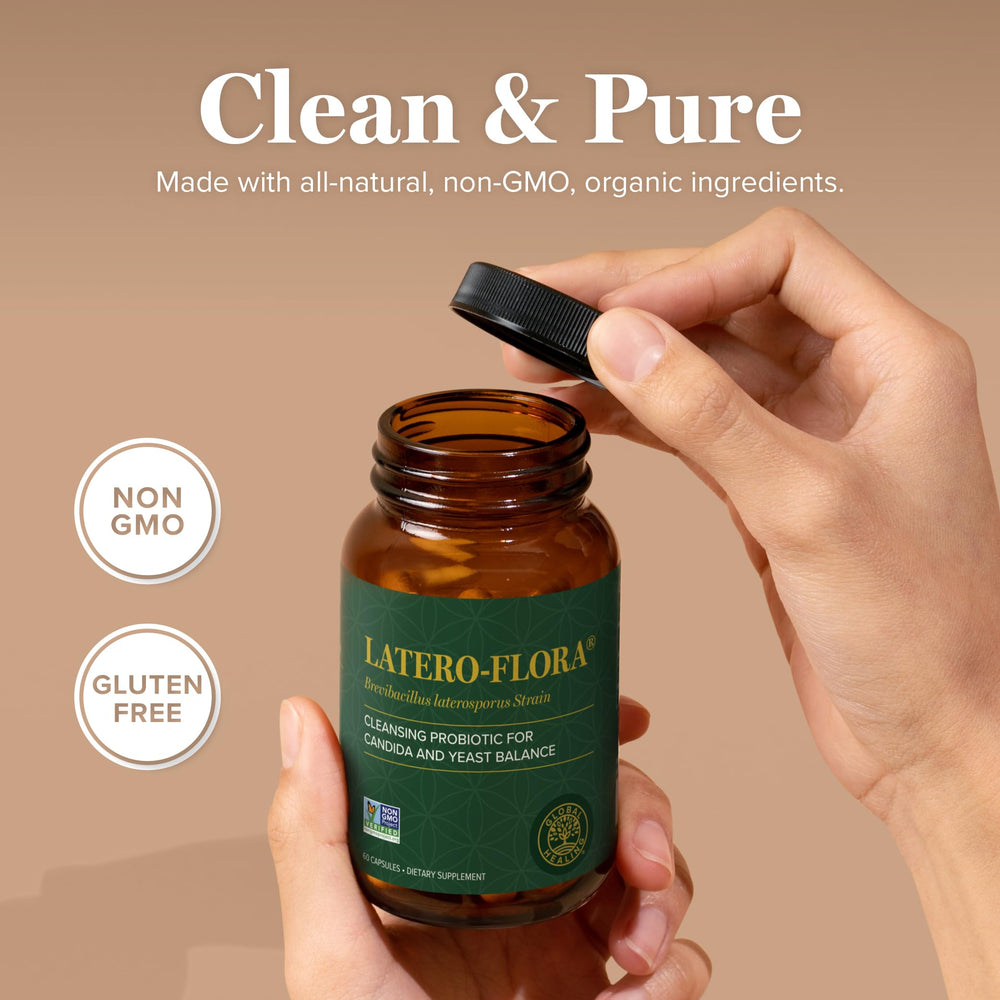 Global Healing Center Latero-Flora daily use image suggests easy routine integration.