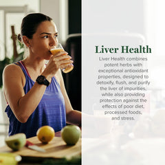 Global Healing Center Liver Health label close-up highlighting milk thistle benefits