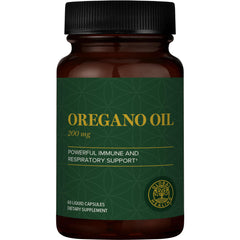 Global Healing Center oregano oil capsules bottle for easy daily immune support.