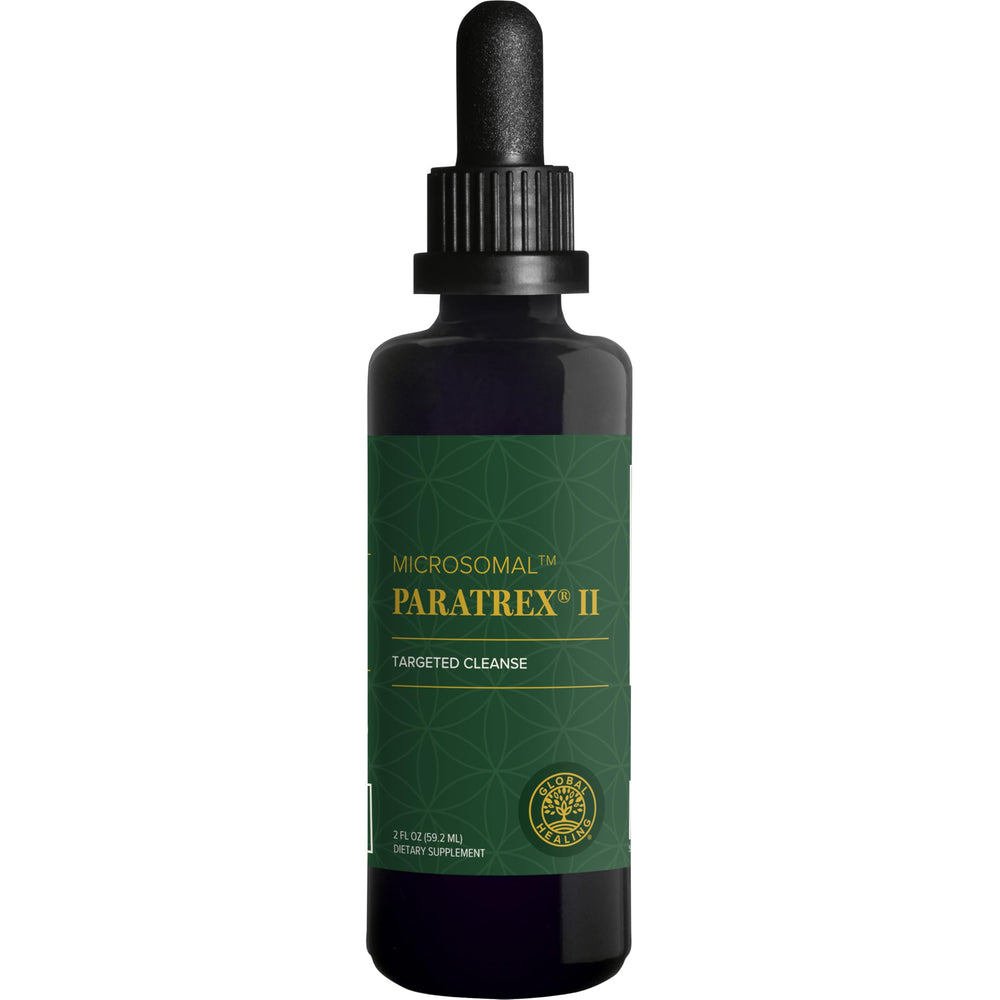 Global Healing Paratrex II bottle for advanced detox support in a compact 2 oz size