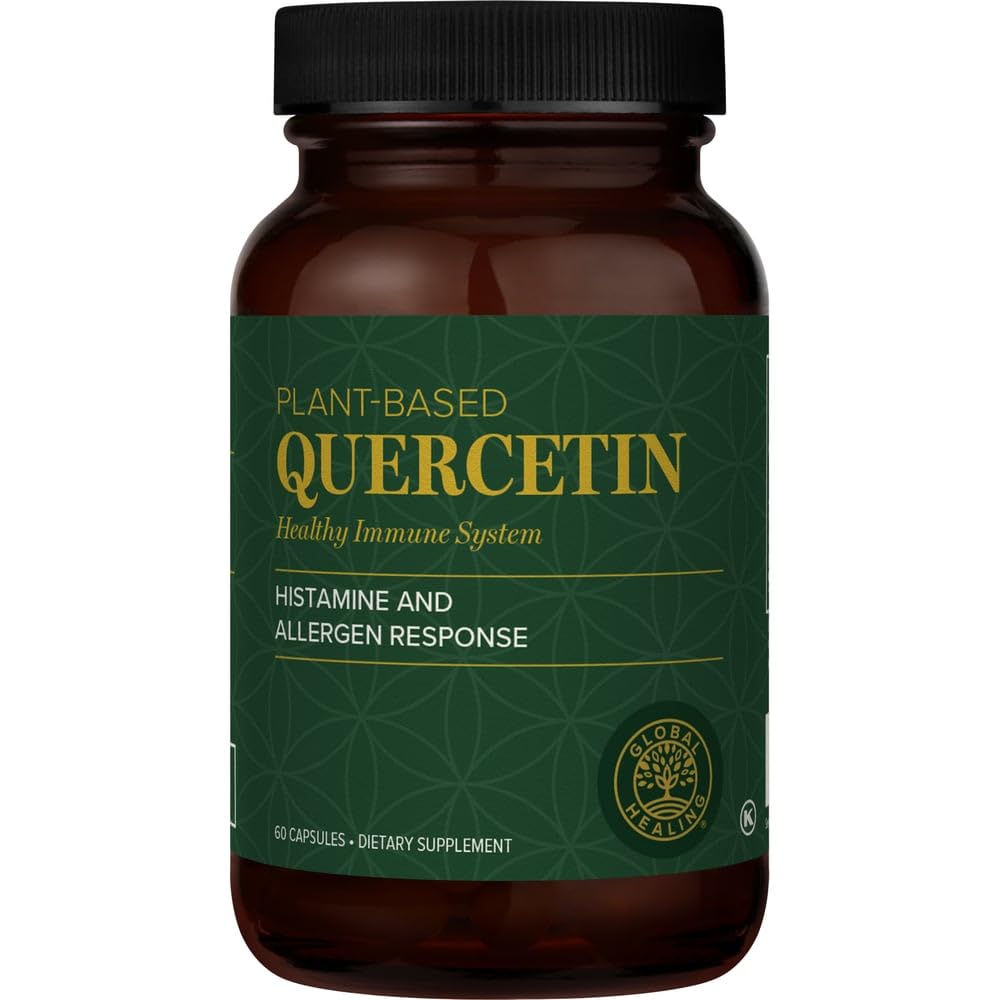 Global Healing Center Quercetin 250 mg bottle front for daily immune support