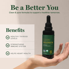 Global Healing Center Selenium 200mcg drops label highlights gluten-free and non-GMO compatibility.