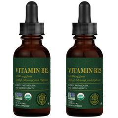 Global Healing Center Vitamin B12 5000 mcg bottle pour for easy dosing.