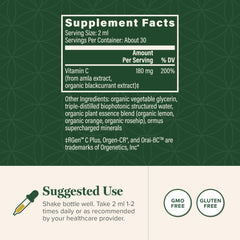Dropper gives precise dosing for plant-based Vitamin C.