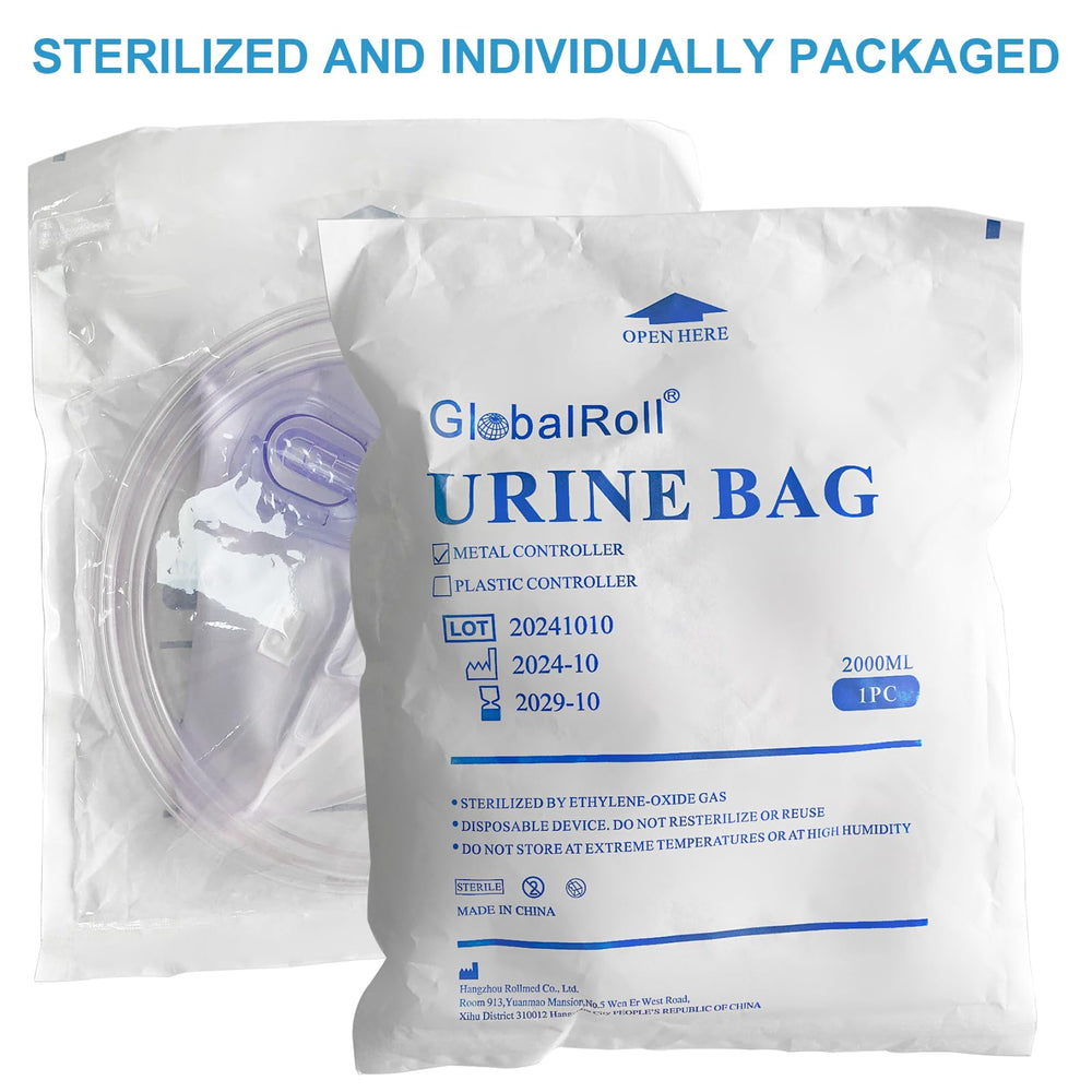 GlobalRoll sterile, individually packaged single-use drainage bags