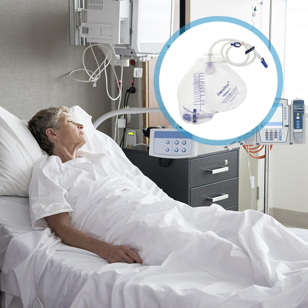 GlobalRoll complete drainage bag set for home and hospital care.