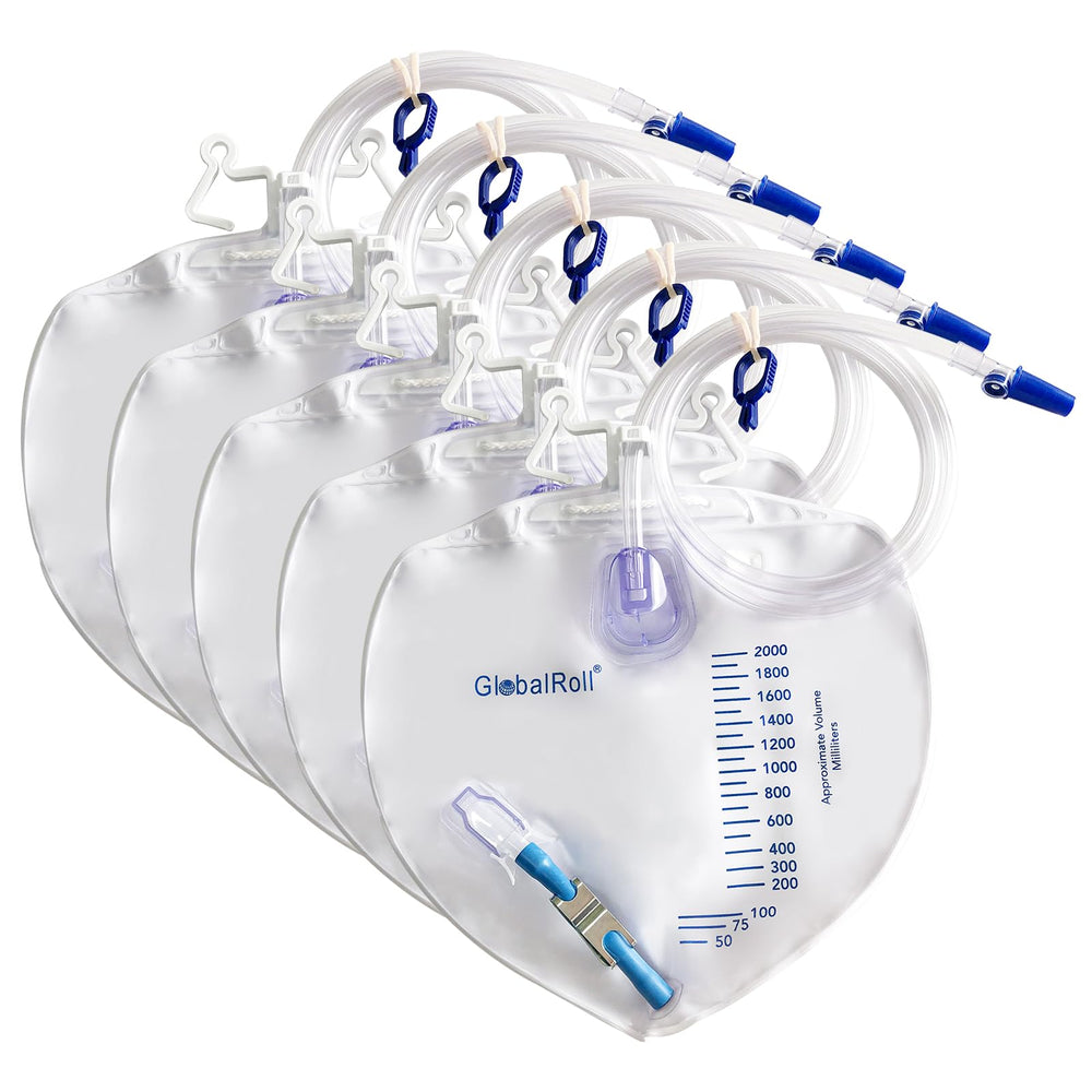 GlobalRoll urinary drainage bag with anti-reflux chamber for smooth drainage and odor containment