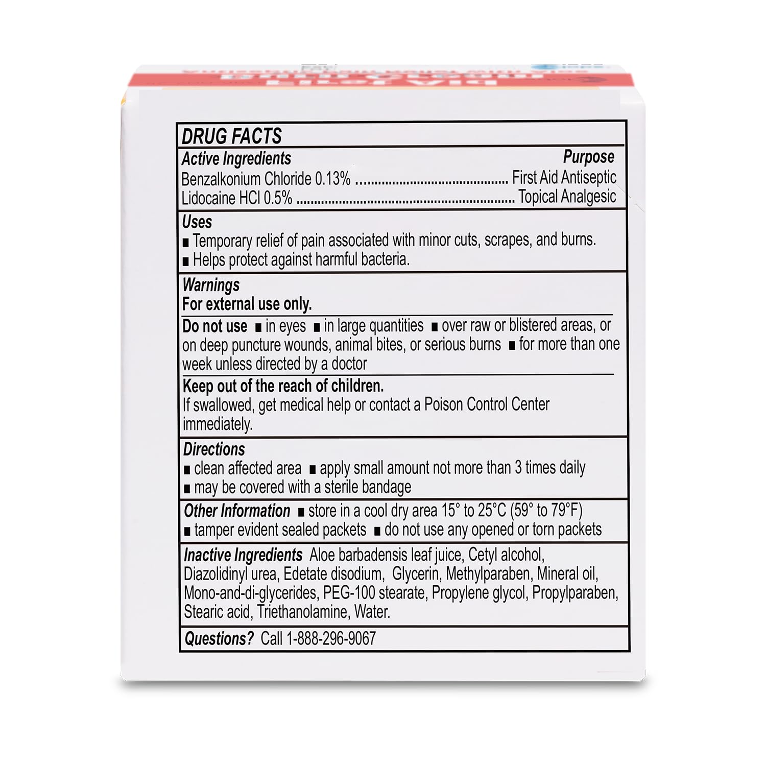 Globe burn cream packet open to illustrate easy access during minor incidents.