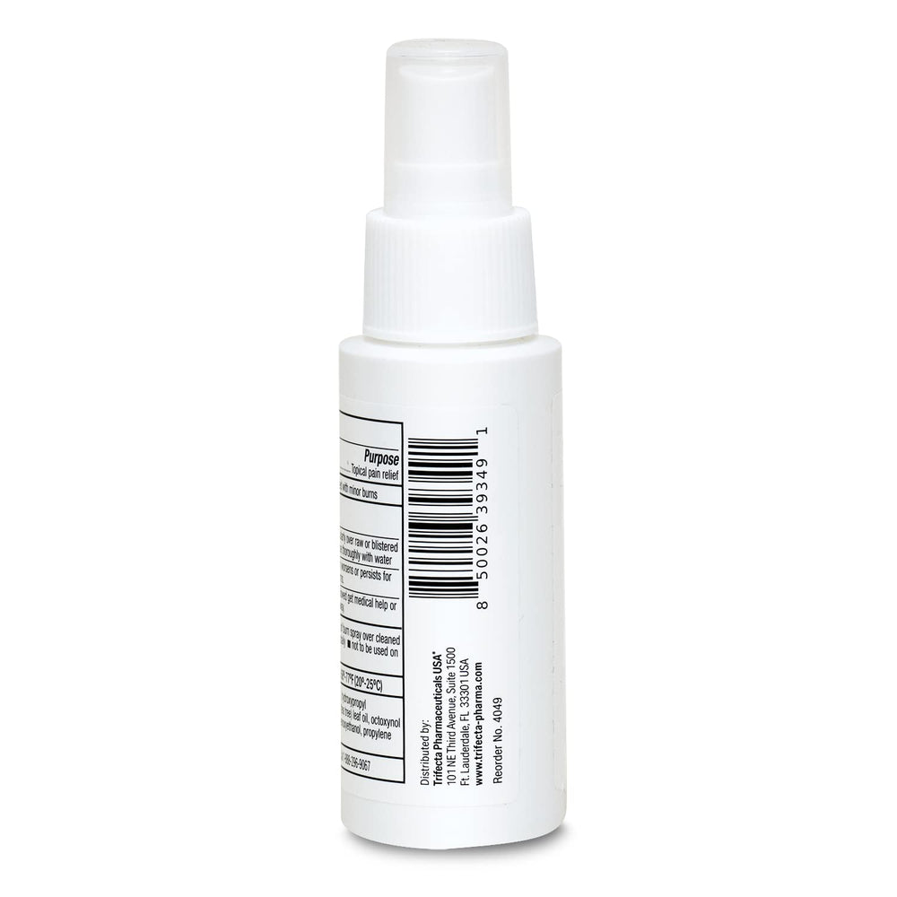 Globe Burn Spray packaging and three-bottle display in a retailer shelf