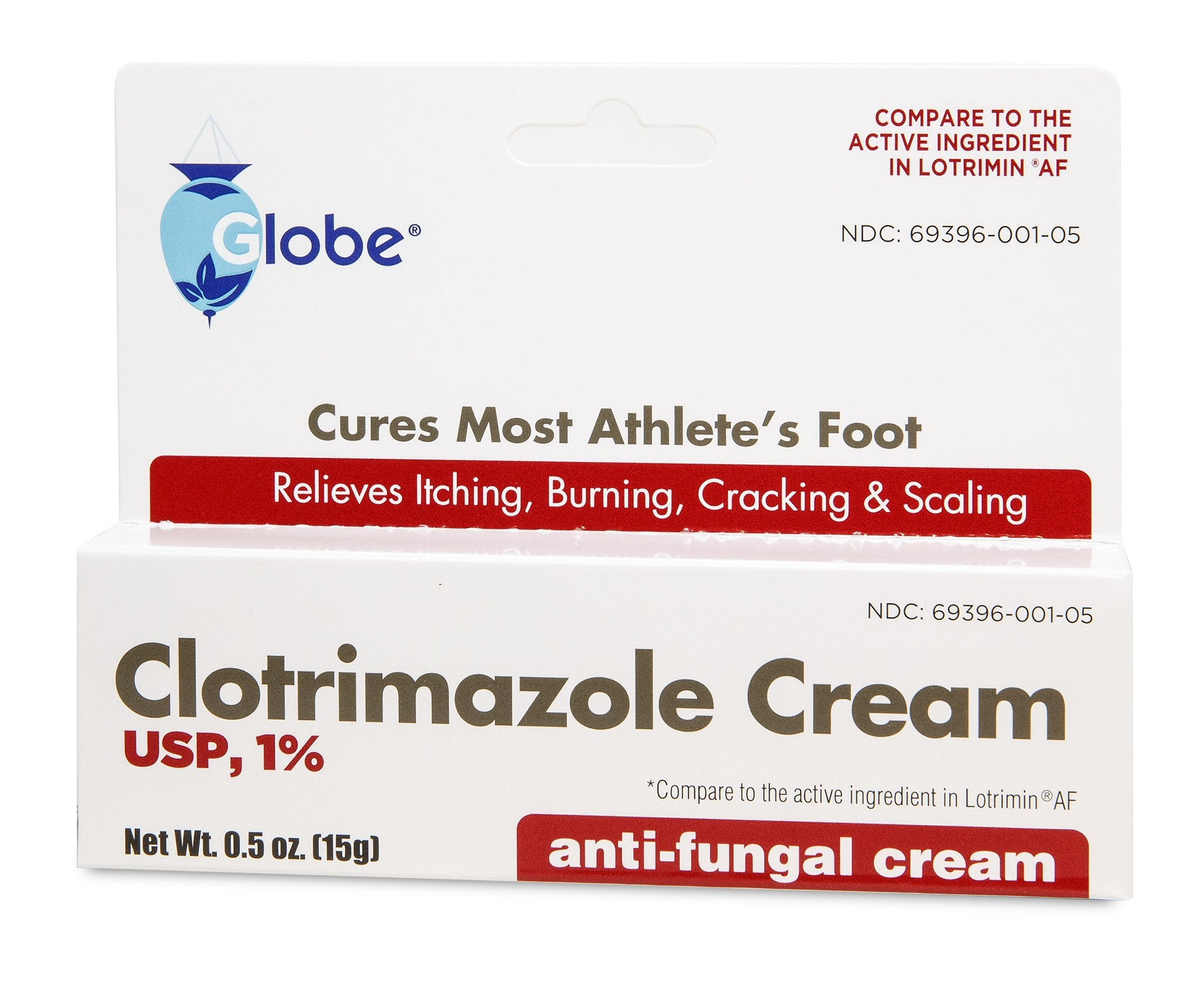 Hand-held Globe Clotrimazole tube ready for application