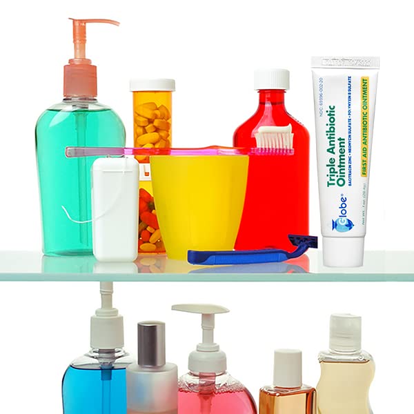 Globe first-aid kit shelf with antibiotic ointment ready for minor injuries
