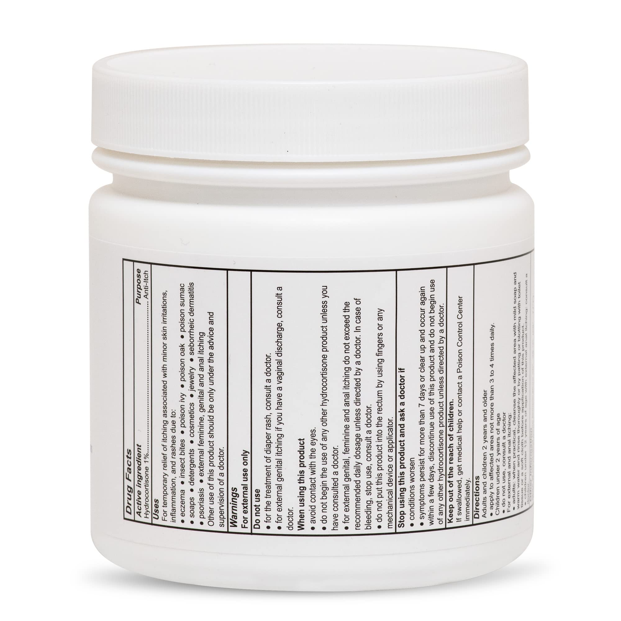 Globe Hydrocortisone cream package back with directions