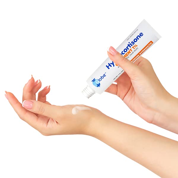 Front label of Globe Hydrocortisone ointment with clear branding and directions.