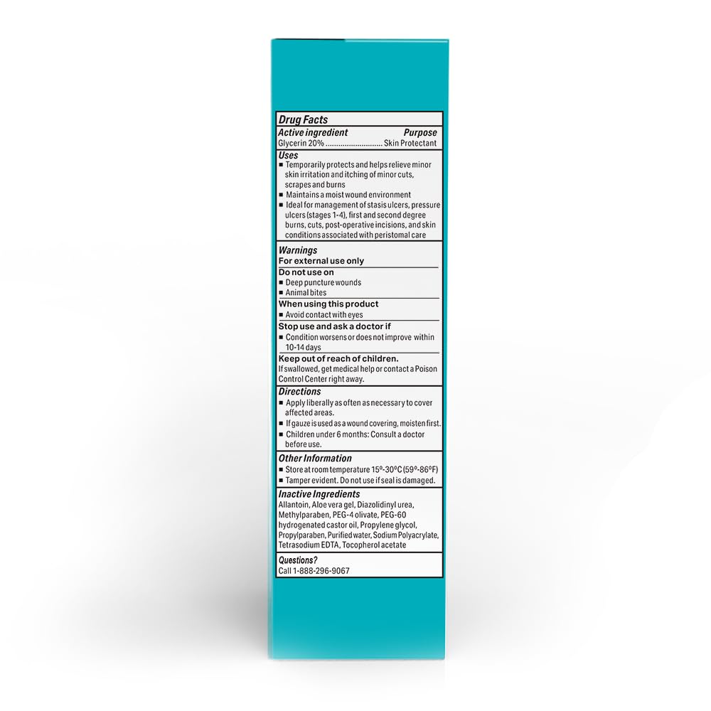 Globe hydrogel dressing protection-barrier forms shield on irritated skin.