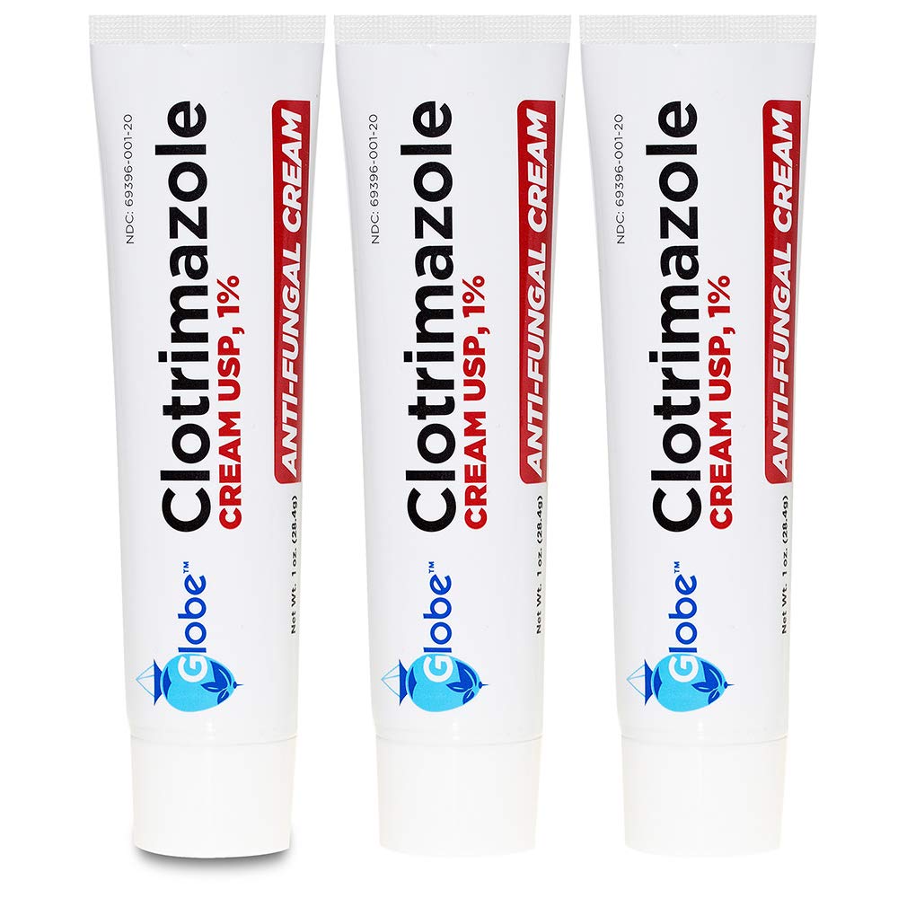 Globe Pharmacy clotrimazole 1% cream 1oz tube for targeted antifungal relief