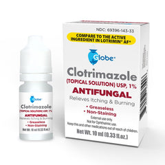 Globe Clotrimazol Frasco 10ml: alivio externo rápido para la piel.