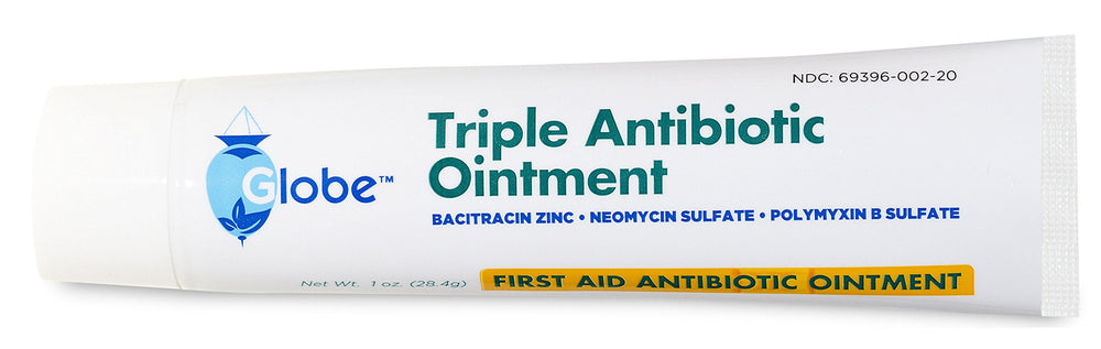 Globe Triple Antibiotic Ointment in a first aid kit for on-the-go care