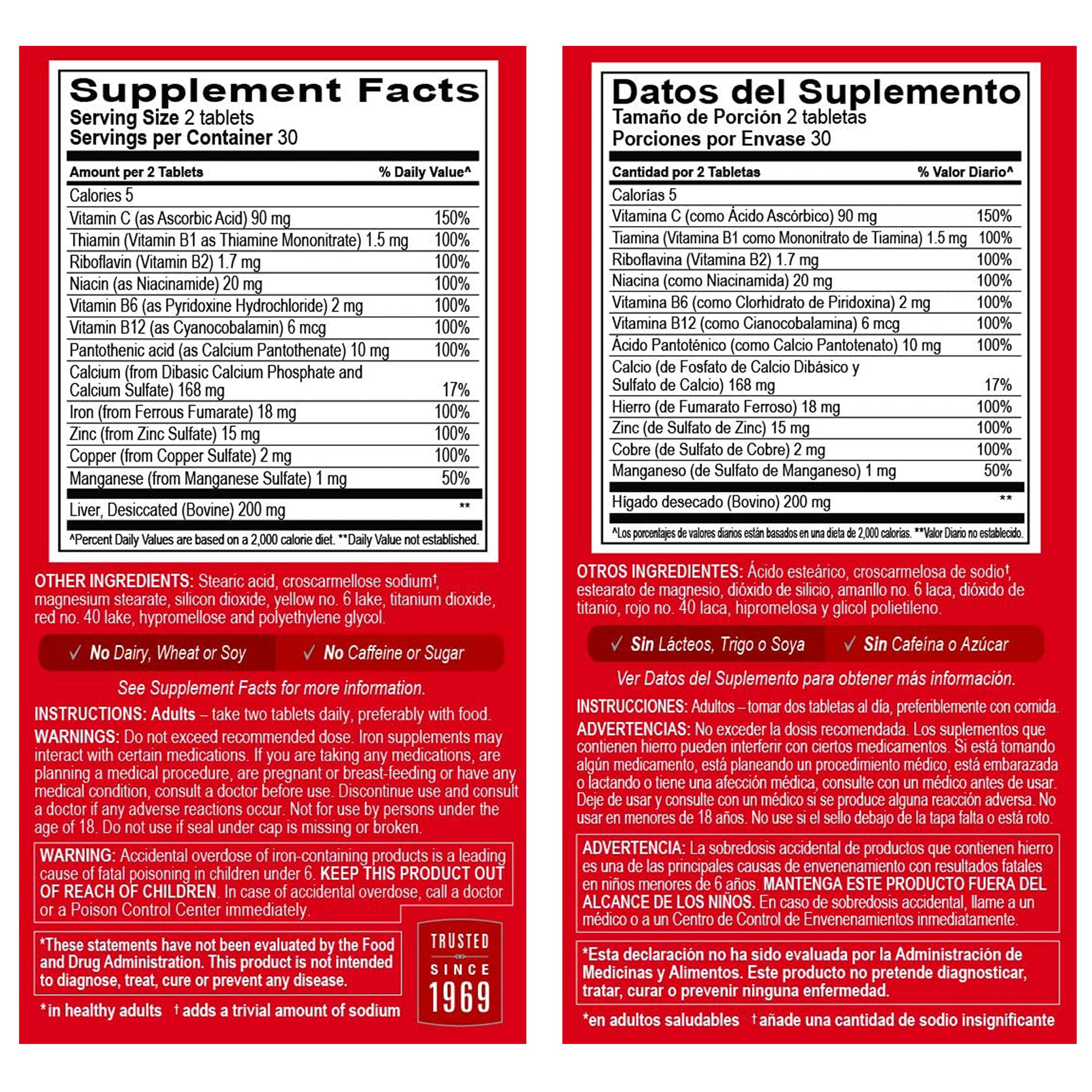 Globulo Rojo iron supplement tablets neatly arranged in a blister pack