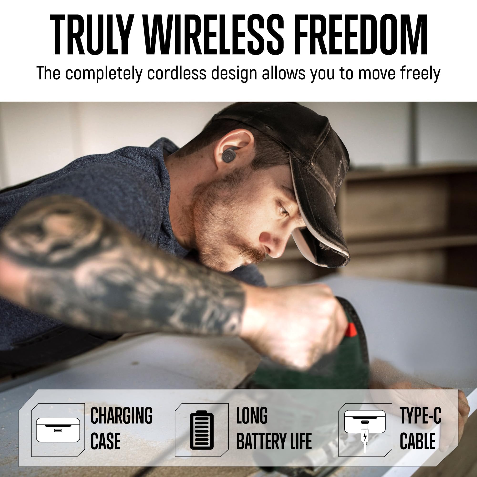 GLORYFIRE ergonomic ear tips for hours of comfortable wear.