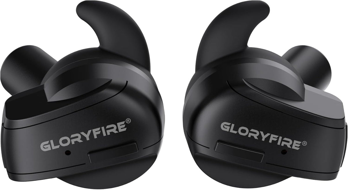 GLORYFIRE shooting ear protection in dark finish reduces range noise while preserving speech.