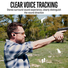 GLORYFIRE earplugs with voice tracking for clearer speech in noisy environments.