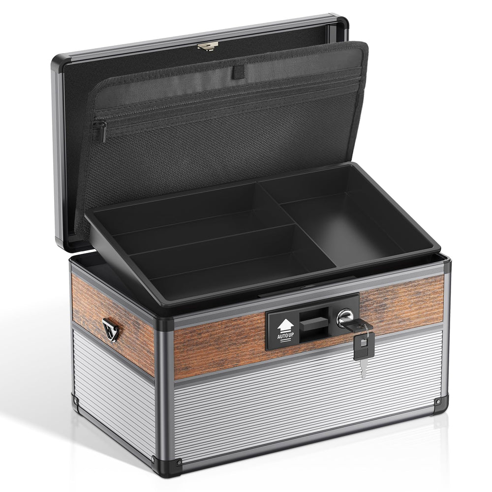 Glosen Medicine Lock Box with aluminum alloy body for durable storage.