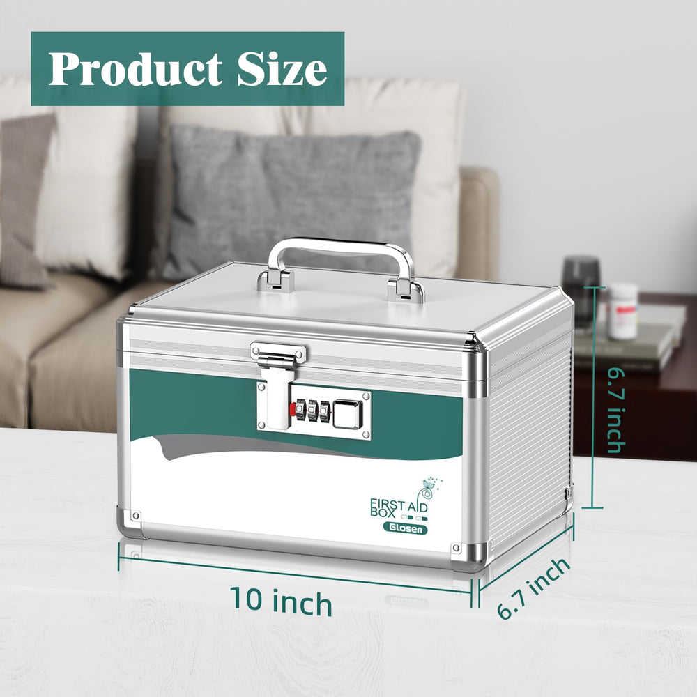 Glosen medicine lock box with metal body, durable for daily use