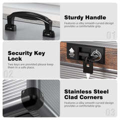 Glosen Medicine Lock Box portable handle enables easy transport.