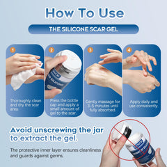 Glowor scar gel applied on body for versatile scar care.