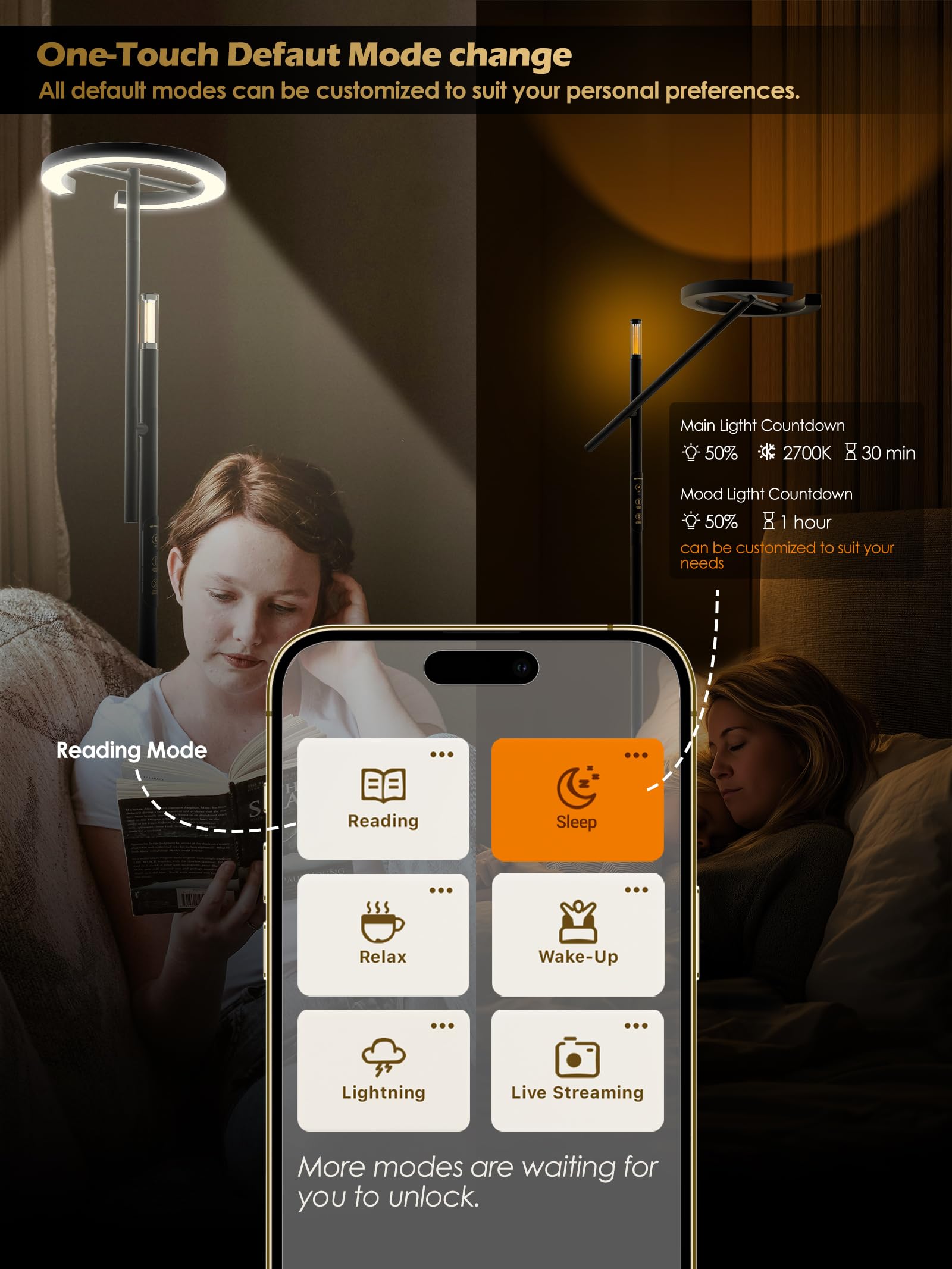 GLOWRIUM app interface for presets and routines