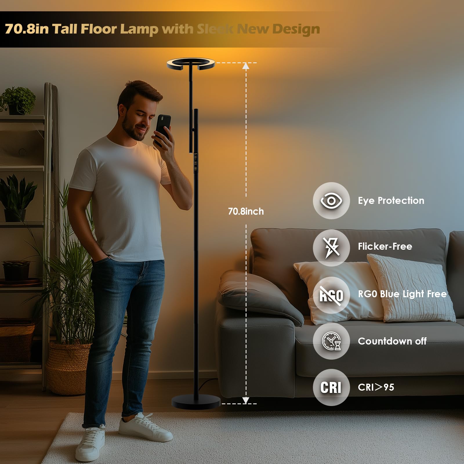 GLOWRIUM brightness and color temperature customization supports focused sessions and relaxing evenings.