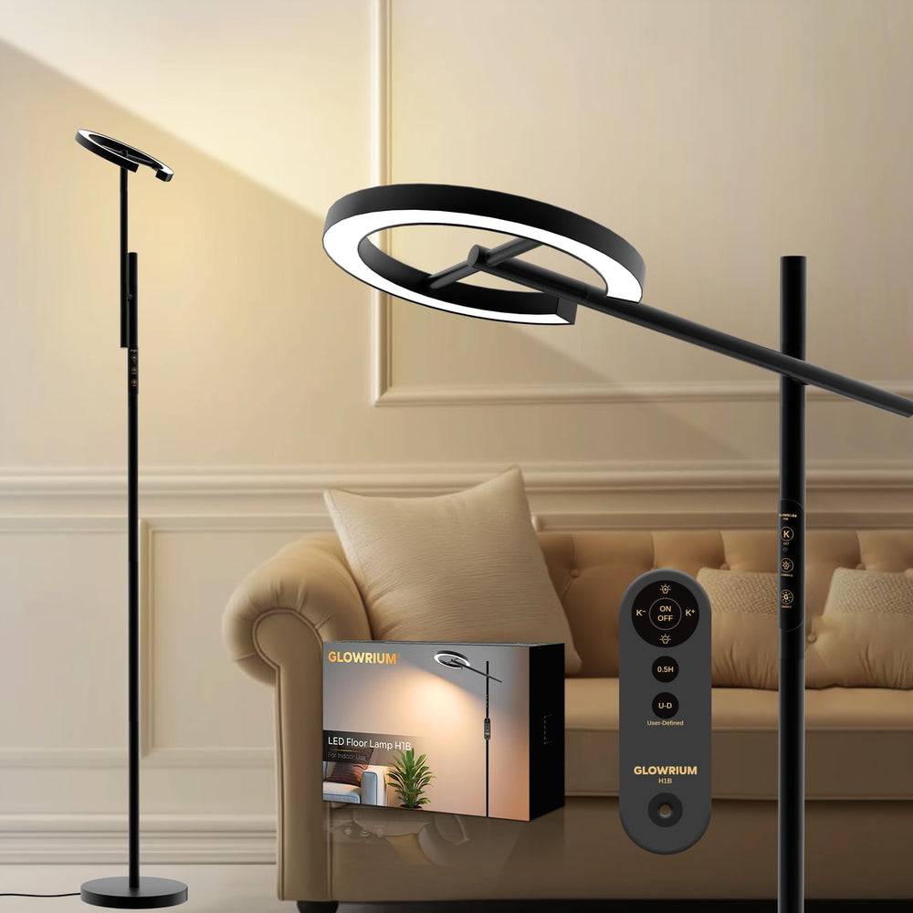 GLOWRIUM Light Therapy Lamp front view with UV-free daylight for energized mornings.