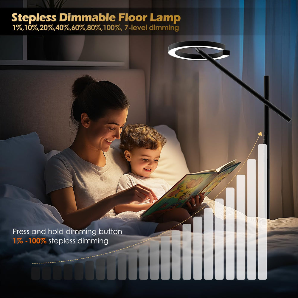 GLOWRIUM height adjustable lamp fits living rooms and offices with a stable base.