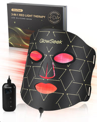 GlowSeek red light mask front view for at-home facial sessions.
