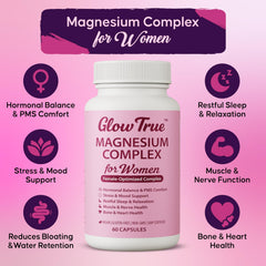 GlowTrue capsules close-up emphasizing vegan non-GMO formula for daily wellness