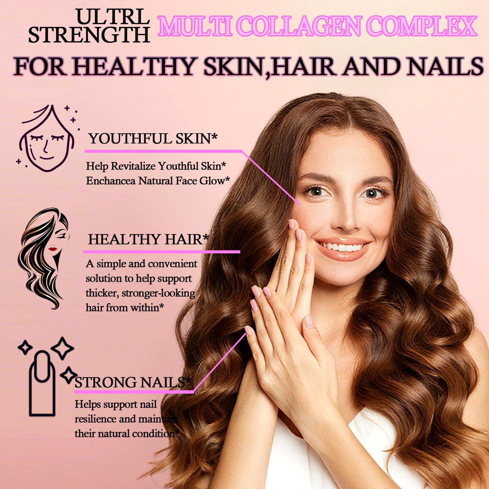 GlowUUP collagen types I–X label highlights comprehensive protein support