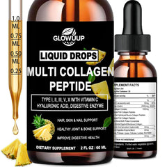GlowUUP multi collagen drops bottle with dropper for daily skin and joint support